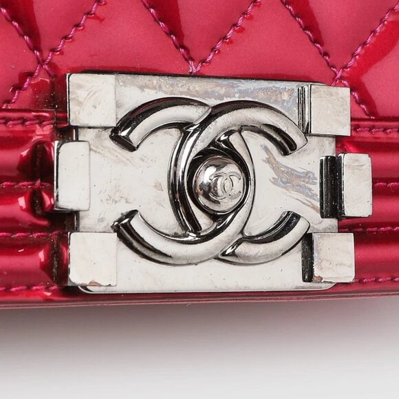 Chanel Pink Quilted Patent Leather Small Boy Bag - Picture 5 of 11
